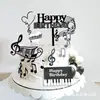 23 Piezas Decoración para Pastel de Música Rock Notas de Guitarra Bolas Blancas y Negras Adecuado para Decoración de Fiesta de Cumpleaños con Temática Rock