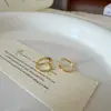 Pendientes de Aro Rotatorios de Plata de Ley S925 con Diamante Individual, Diseño de Nicho, Amigables con el Oído, Pendientes de Aro de Línea a la Moda, Estilo de Moda al por Mayor