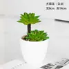 Plantas Verdes Simples Suculentas de Plástico em Vaso Ornamento para Sala de Estar Mesa de Jantar Flores Artificiais Decorações Ornamento Flores Biomórficas