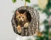 Decoraciones Navideñas de Erizo y Mapache Transfronterizas Adornos para Árbol de Navidad Adornos Pequeños Acrílicos Impresos Planos 2D