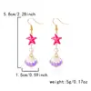 Brincos de Estrela do Mar com Concha Série Design Criativo Brincos Personalizados para Mulheres Ins Oceano Praia Brincos Versáteis Joias