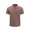 Camisa Polo Lavada Casual, Tamanho Grande Masculina Business Cor Sólida Gola Reversível Solta Manga Curta Simples Camiseta com Gola