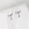 Exquisitos Aretes de Diamante Brillante en Forma de Estrella con Cierre de Rosca, Joyería Versátil de Diseño Nicho al por Mayor