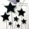 Cartão de decoração de bolo cor cintilante tamanho estrelas bolo de aniversário cartão em forma de coração decoração de mesa de sobremesas plug-in
