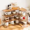 Estante de Almacenamiento para Tazas Esquina de Escritorio Soporte para Tazas Organizador de Tazas para Juego de Té Aparador de Esquina Estante para Tazas