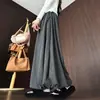 Calça Culotte Rosa Fofa de Botão de Flor para Mulheres Nova Primavera e Outono 2025 Cintura Alta Slim Casual Calças de Caminhada Calças de Perna Larga com Caimento