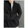Cardigan de Punto con Cuello Alto para Hombre, Primavera Otoño 2026, Nuevo, Estilo Perezoso, Ropa Exterior Holgada, Suéter Casual, Moderno