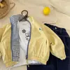Chaquetas Infantiles para Niños y Niñas 2026 Primavera y Otoño Nuevo Estilo Cárdigan a Cuadros para Bebés Ropa de Manga Larga para Bebés de Moda Elegante