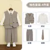Traje de Chaleco para Niños, Traje Elegante para Discurso de Anfitrión de Niño, Traje para Presentación de Piano, Traje de Padrino de Boda