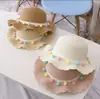 Gorra de Bola de Color para Niños Sombrero de Sol de Verano para Mujer Sombrilla de Sol de Princesa para Playa Sombrero de Pescador para Bebé Sombrero de Paja para Niña Sombrero de Sol Sombrero de Cubeta