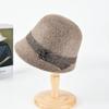 Chapéu estilo coreano Picaro colete casual feminino chapéu de cúpula de lã para mães de meia-idade e idosos chapéu de pescador fashion