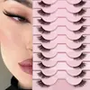 10 Pares de Pestañas Postizas Naturales Esponjosas de Media Longitud - Grupos Estilo Ojo de Gato Puntiagudas Largas y Cortas para un Look Audaz y Hermoso