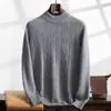 Nuevo Suéter Casual de Punto Grueso Jacquard Mate de Cachemira para Hombre, Manga Larga, Ajuste Holgado, para Otoño e Invierno