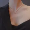 Collar de Perlas Casual para Mujer Colgante de Circonita Cadena para Clavícula 2025 Nuevo Estilo Popular Lujo Accesible Nicho Collar de Alta Gama