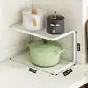 Rack de Camadas para Bancada de Cozinha, Rack de Armazenamento para Bancada, Porta-Panelas, Armário para Panelas, Armazenamento Multicamadas com Divisórias Quebradas