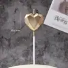 Caja de PVC con Forma de Corazón Estrella Decoración para Pastel de Cumpleaños Vela Creativa Romántica Forma de Corazón Diamante Vela Chapada en Oro