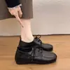 Zapatos planos casuales para mujer, mocasines con cordones, zapatos de vestir sencillos estilo commuter nuevos para mujer 2026, estilo francés de corte profundo para otoño