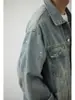 Chaqueta de Mezclilla Lavada y Desgastada Estilo Retro Americano para Hombre, Nueva Chaqueta Casual Oversize de Nicho para Primavera y Otoño