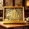 Novo Ornamento de Mesa em Ouro Puro 999 Tesouro Oito Direções Traz Riqueza Conjunto Chinês Presente Empresarial Banco Seguro