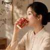 Vasos de Papel Desechables Estilo Chino Personalizados, Engrosados, Antiescaldado, Papel Kraft Hueco con Tapa, Vasos de Papel para Café Resistentes a Altas Temperaturas para Bebidas Calientes