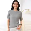 Nueva Camiseta de Verano de Nicho para Mujer, Algodón Puro, Cuello Redondo, Manga Corta, Tejido de Punto Trenzado, Adelgazante, Absorbente de Sudor, Transpirable, Holgada, Sencilla