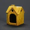 Casa Pequena de Cerâmica Decoração de Jardim ao Ar Livre Ninho de Hamster Enfeites Madeira Sagrada Peruana Bandeja Suporte para Queimar Sálvia