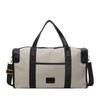 Bolso de Mano Retro para Mujer Transfronterizo Lona Bolsa de Viaje para Equipaje Deportes Fitness Corta Distancia Gran Capacidad Color Contrastante Bolsa de Viaje