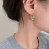 Moda Europea y Americana Pendientes Colgantes de Metal Simples Versátiles Pendientes con Forma de C Pendientes de Celebridad de Internet