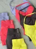 Dfyne Sujetador Deportivo de Cuello Halter Espalda Hermosa Secado Rápido Sin Espalda Sin Costuras Fitness Top Largo Ajustado Ropa de Yoga Sin Mangas