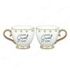 Lujo Ligero Creativo Mango Chapado en Oro Borde Dorado Cerámica Taza para Cavar Esquinas Moda Taza de Café para Pareja LOGOTIPO Personalizable