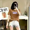 Camiseta de Manga Corta para Mujer Transfronteriza, Nuevo Estilo Casual Simple de Verano, Top Versátil Estampado Estilo Coreano, Sudadera para Mujer