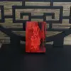 Rosewood Lightning Incrustado Montaña Fantasma Dorso de Carta Tallado Cinabrio Baike Colgante Colgante Doble Cara No Bueno Tarjeta Pedido Madera Tallada