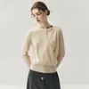 Nuevo Suéter de Cachemira para Mujer 2025 Otoño Nicho Diseño Original Versátil Cuello Cruzado Asimétrico