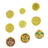 Accesorios de Joyería DIY de Cinco Vías Dios de la Riqueza Oro de Arena Vietnamita Colgante Redondo Mantra de Seis Palabras Cobre Chapado en Oro Estilo Étnico Colgante Redondo con Agujero