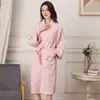 Bata Ligera de Verano con Mangas de Siete Puntos Pijama de Algodón para Adultos Bata Absorbente Bata de Noche de Hotel Amazon Transfronterizo Cabello