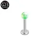 Venta al por mayor transfronteriza Aleación de titanio Forma de T Acrílico Fondo plano Láser Bola redonda G23 Pendientes Tachuelas para labios Joyería para piercing