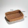 Cesta de Frutas de Mimbre Sintético, Cesta de Pan, Cesta Exhibidora de Frutas y Verduras para Supermercado, Cesta de Snacks, Cesta de Almacenamiento para Cocina, Otros