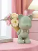 Decoração Criativa para Sala de Estar Feita à Mão Desenho Animado Violento Urso Violento Posição Sentada Flor Arranjo de Flores Aniversário de Alta Qualidade Feito à Mão