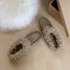 Valley Rhyme Mules de Nuevo Estilo Británico Moda Casual para Mujer Zapatillas de Piel Cálidas sin Cordones Zapatos Birkenstock con Forro de Felpa