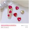 Decorações de Unhas Artísticas de Strass em Formato de Coração para Celebridades da Internet, Strass de Vidro de Cristal Super Brilhantes com Fundo Pontiagudo, Acessórios de Unha de Coração Pêssego Iridescente Grandes e Pequenos
