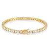 Popular Cadena de Tenis Hip-Hop Europea y Americana de 3-6 mm, Pulsera de Circonita con Diamantes Completos de Lujo, Accesorio de Moda Transfronterizo Unisex