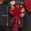 Nuevo Corsage de Boda de Novio y Novia de Gama Alta de Moda, Juego Completo Familiar de Rosas Chinas para Dar la Bienvenida a Ambos Padres