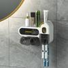 Suporte de Escova de Dentes Transfronteiriço Montado na Parede Sem Furos Estilo Nórdico Rack de Armazenamento de Copo de Enxaguante Bucal Dispensador Automático de Pasta de Dente Porta-Copo de Enxaguante Bucal
