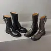Botines de Tobillo con Plataforma y Tacón Grueso para Mujer, Estilo Melange, Nuevas Llegadas Otoño/Invierno 2026, Hebilla Retro, Botas de Motociclista Caballero Western