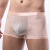 Nova cueca boxer masculina de seda gelada respirável transparente U convexa fina moda sexy jacquard fabricantes de roupas íntimas atacado