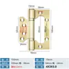 Cojinete de Bisagra de Acero Inoxidable 4 pulgadas 5 pulgadas para Puertas de Madera, Bisagra de No Apertura, Bisagra Plegable, Cadena de Suministro