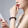 Recomendado no Xiaohongshu Mais Vendido Novo Estilo Chinês Pulseira de Ametista Ágata de Seda Preta Artesanal com Contas Versátil para o Dia a Dia Temperamento