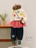 Chaleco para niña de principios de otoño, diseño de dibujos animados para bebés de 2 años, estilo coreano, chaleco de lana tejido para niños de 3-4 años, chaqueta sin mangas para niños