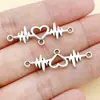 4 Estilos Plata Antigua Nueva Aleación Conector ECG Corazón Pata de Gato Agujero Doble Pulsera DIY Collar Accesorios de Joyería Venta al por Mayor