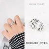 Anel Feminino ins Tendência Vintage Anel Aberto Feminino Design de Nicho Ajustável Sem Cor Anel Personalizado Cool Casal